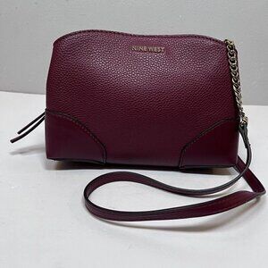 Nine West Brooklyn Jet Set Crossbody Purse Claret